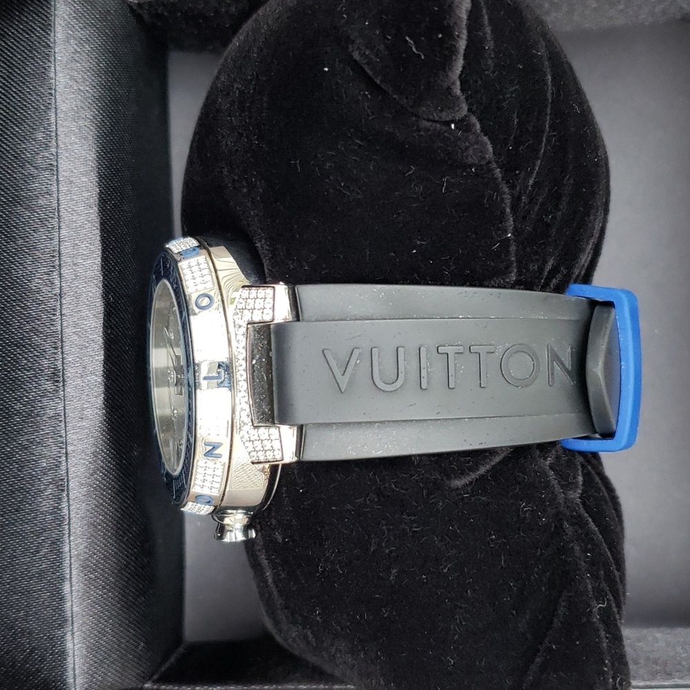 LOUIS VUITTON TAMBOUR DIVING AUTOMATIC DIAMOND BEZEL UNISEX WATCH - Picture 12 of 15